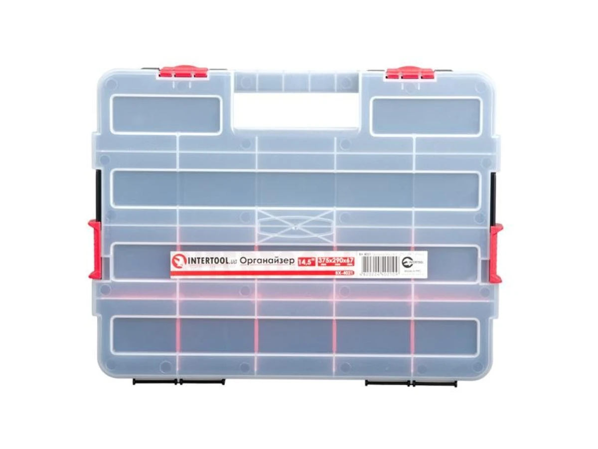 Пластиковий органайзер для інструментів 14.5" 375*290*67 мм INTERTOOL BX-4021 