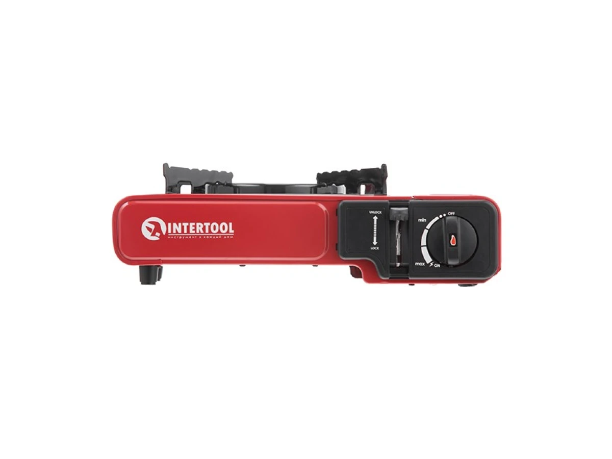 Плита газовая одноконфорочная, пьезоподжиг, под газовые баллоны бутан и пропан-бутан INTERTOOL GS-0001 