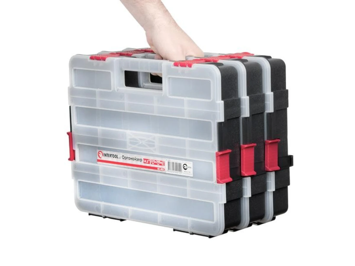 Пластиковий органайзер для інструментів 14.5" 375*290*67 мм INTERTOOL BX-4021 