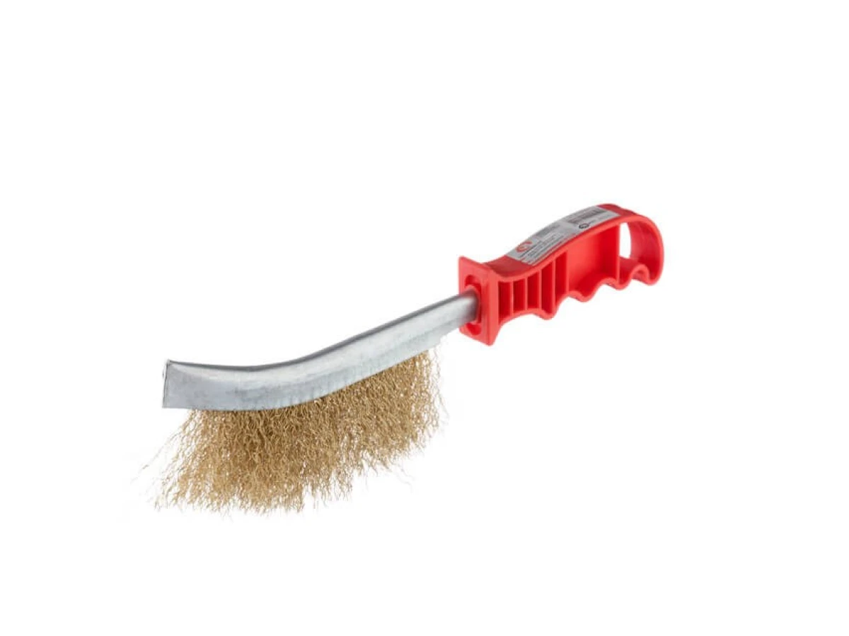 Щітка дротяна універсальна, рифлений дріт, вкритий латунню, пластикова рукоятка INTERTOOL BT-0001 
