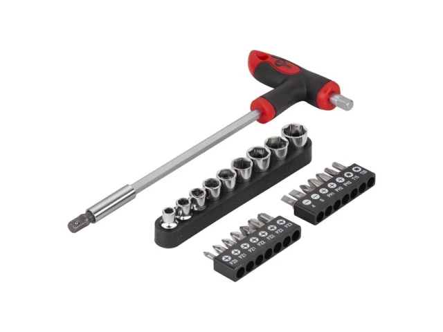 Викрутка Т-подібна з комплектом насадок 25 од. INTERTOOL HT-0422 