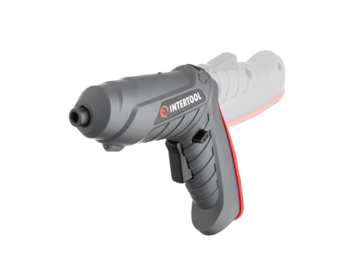 Отвертка аккумуляторная 3.6V, NiCd, поворотная рукоятка, кейс+насадки INTERTOOL DT-0302 