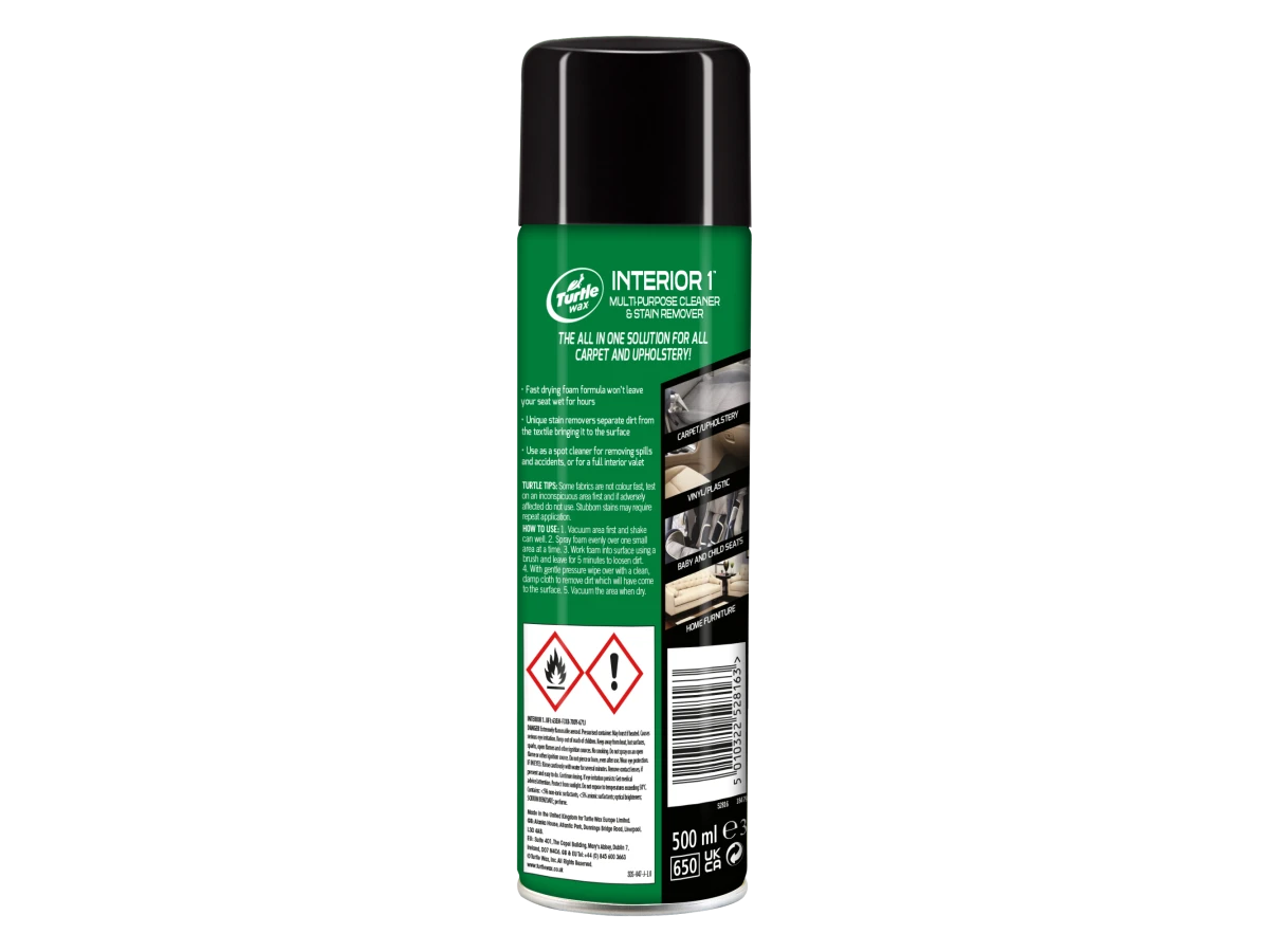 Суха хімчистка текстилю з нейтралізатором запахів Turtle Wax INTERIOR 1 500 мл 