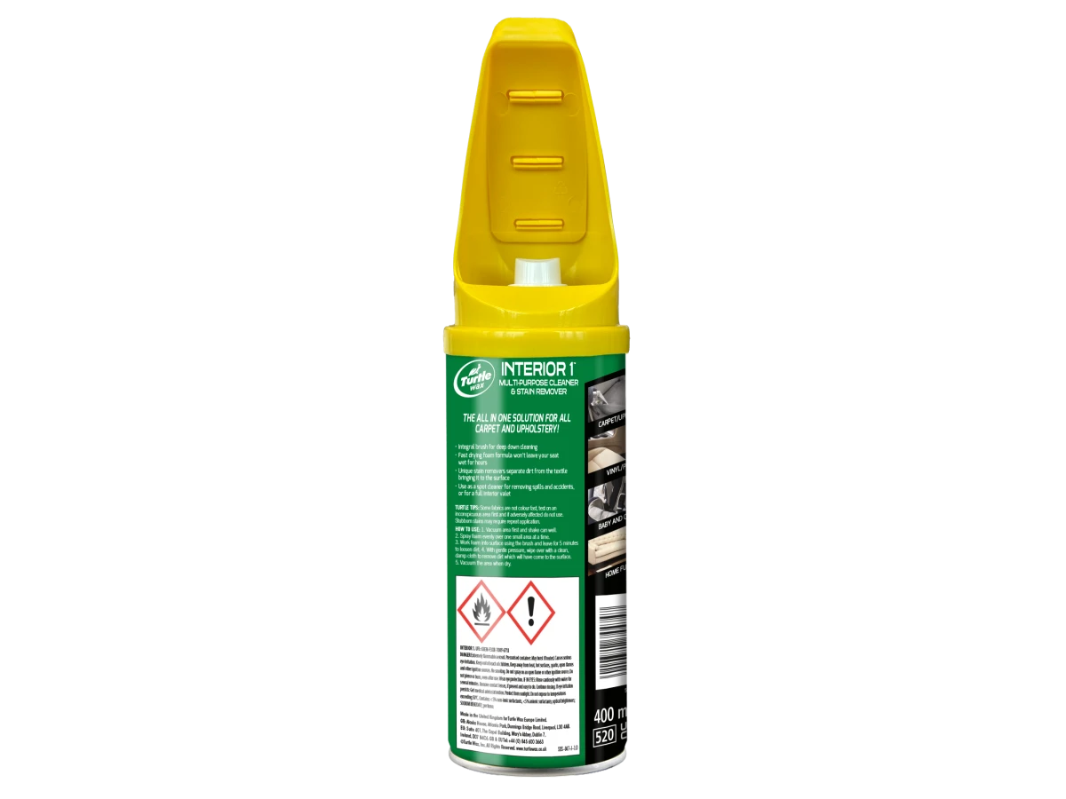 Суха хімчистка текстилю з нейтралізатором запахів зі щіткою Turtle Wax INTERIOR 1 400 мл 