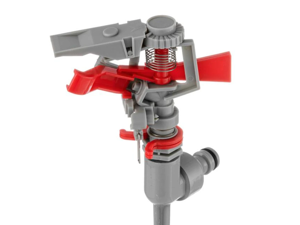 Дождеватель пульсирующий с полной/частичной зоной полива на костыле, круг/сектор полива до 12 м, Zinc alloy INTERTOOL GE-0056 