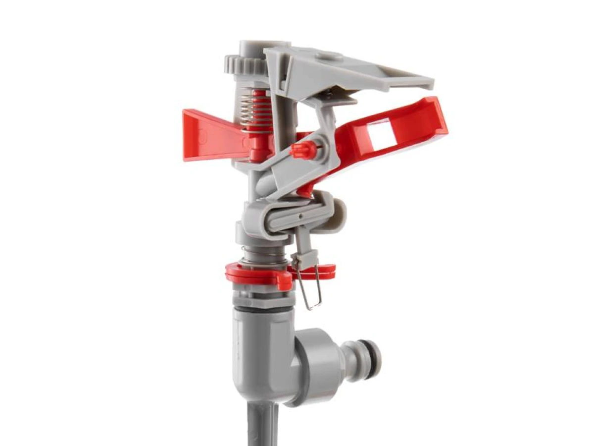 Дождеватель пульсирующий с полной/частичной зоной полива на костыле, круг/сектор полива до 12 м, Zinc alloy INTERTOOL GE-0056 