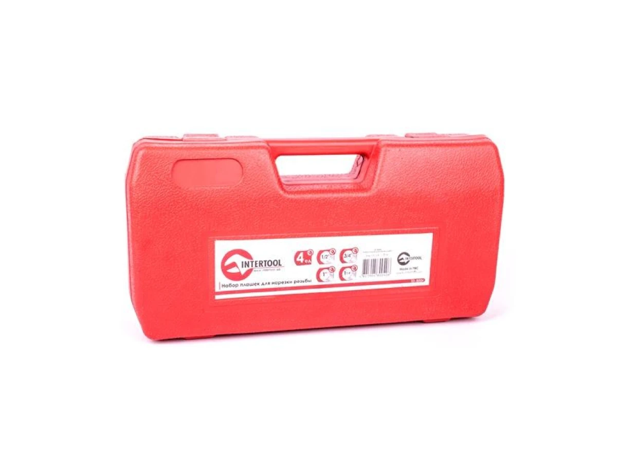 Набор плашек 4 шт для нарезки резьбы 1/2"; 3/4"; 1"; 1 1/4" INTERTOOL SD-8004 