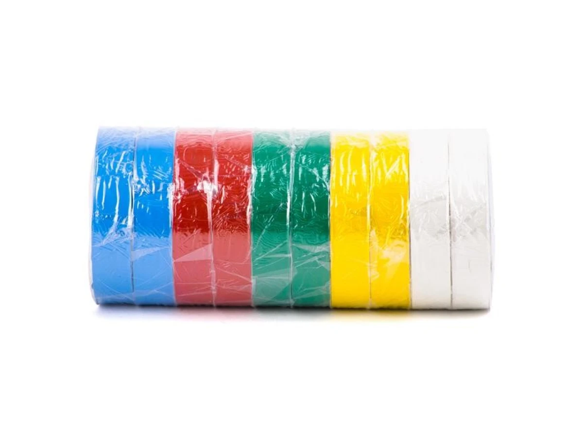 Стрічка ізоляційна, 17 мм * 25 м * 0,15 мм, кольорова (уп. 10 шт) INTERTOOL IT-0029 