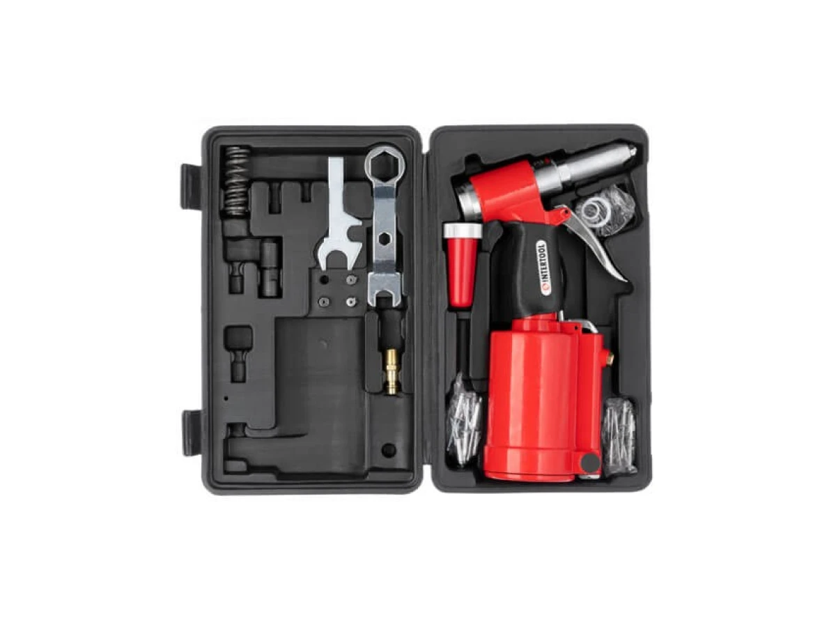 Пістолет заклепувальний пневматичний у кейсі з аксесуарами INTERTOOL PT-1304 