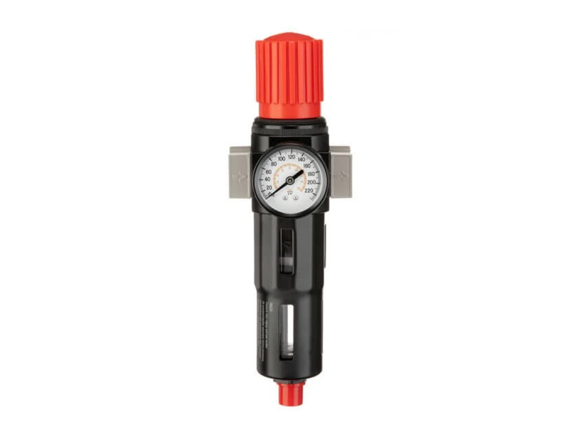 Фільтр для очищення повітря з редуктором 3/4", 5 мкм, 2600 л/хв., метал, професійний INTERTOOL PT-1417 