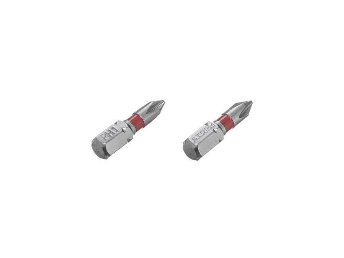 Комплект викруткових насадок PH1 1/4" * 25 мм, S2, уп. 2 од., STORM INTERTOOL VT-0217 