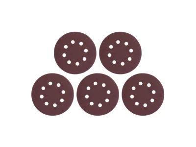 Круг наждачный самоклеющийся 125мм с отверстиями, бумага класс С, плотность 140 г/м2, К150, уп. 5ед INTERTOOL BT-0588