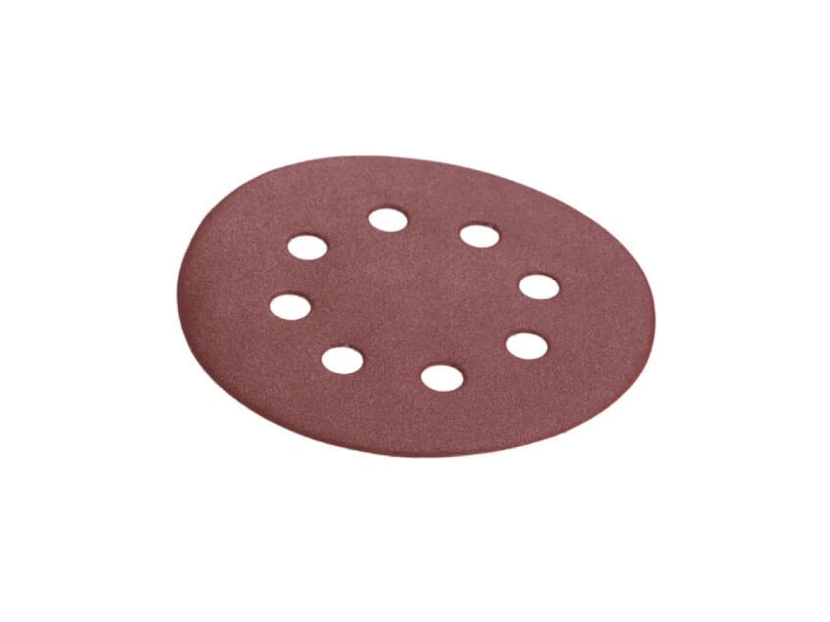 Круг наждачный самоклеющийся 125мм с отверстиями, бумага класс С, плотность 140 г/м2, К320, уп. 5ед INTERTOOL BT-0592 