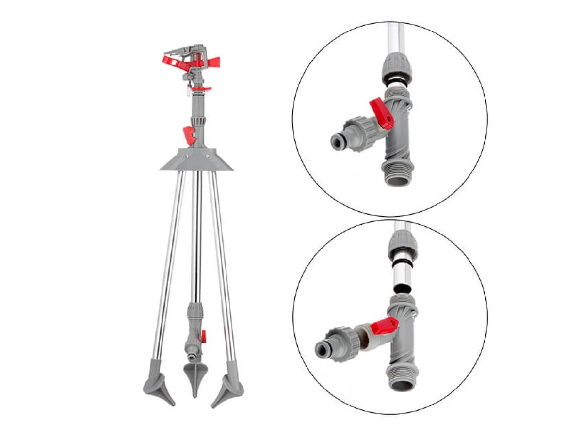 Дождеватель пульсирующий с полной/частичной зоной полива на треноге INTERTOOL GE-0068 