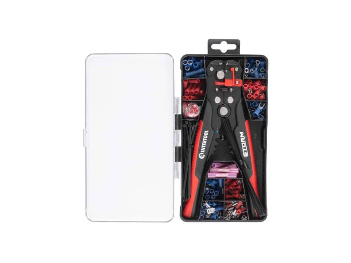 Знімач ізоляції автоматичний 200мм, з набором обтискних клем, STORM INTERTOOL HT-7024 