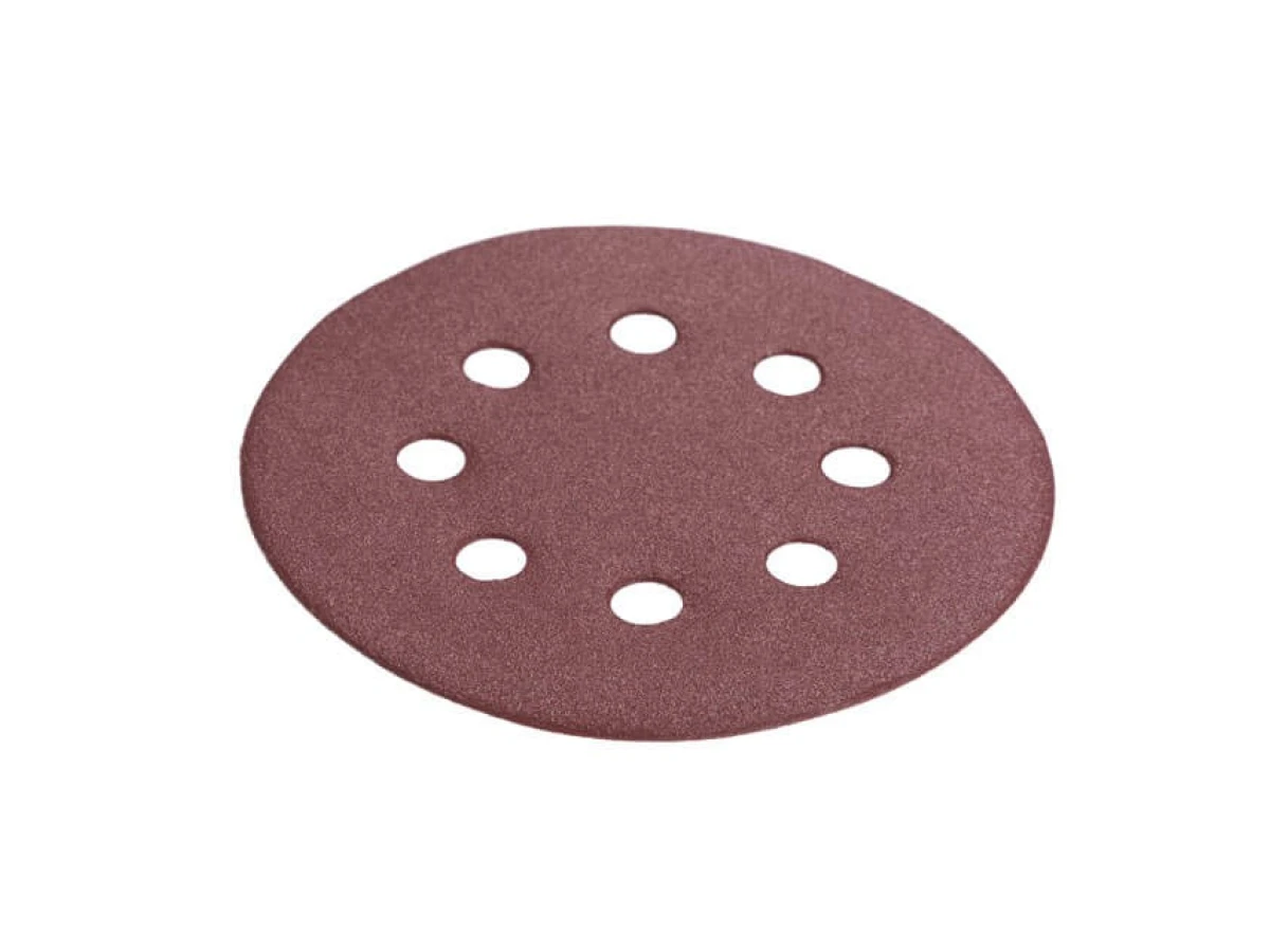 Круг наждачный самоклеющийся 125мм с отверстиями, бумага класс С, плотность 140 г/м2, К240, уп. 5ед INTERTOOL BT-0591 