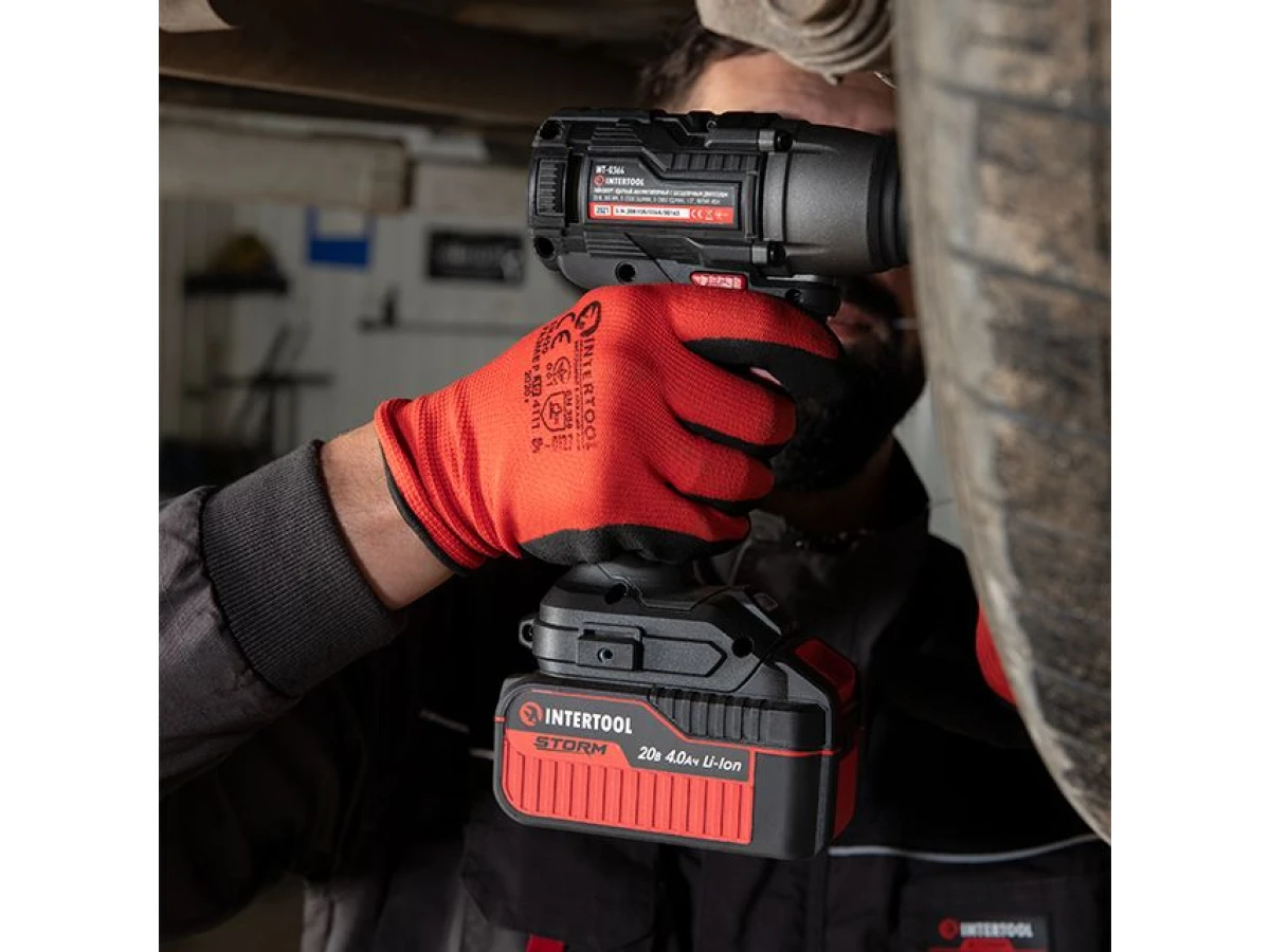Гайковерт ударний акумуляторний з безщітковим двигуном 20 В, 300 Nm, 0-2500 об/хв., 0-3000 уд./хв., 1/2", без ЗП та АКБ INTERTOOL WT-9364 