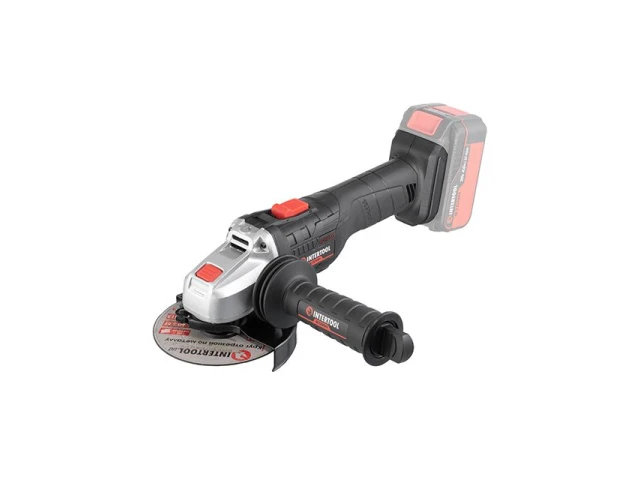 Шліфмашина кутова акумуляторна з безщітковим двигуном 20 В, 125 мм, 10000 об/хв., без ЗП та АКБ INTERTOOL WT-9366 