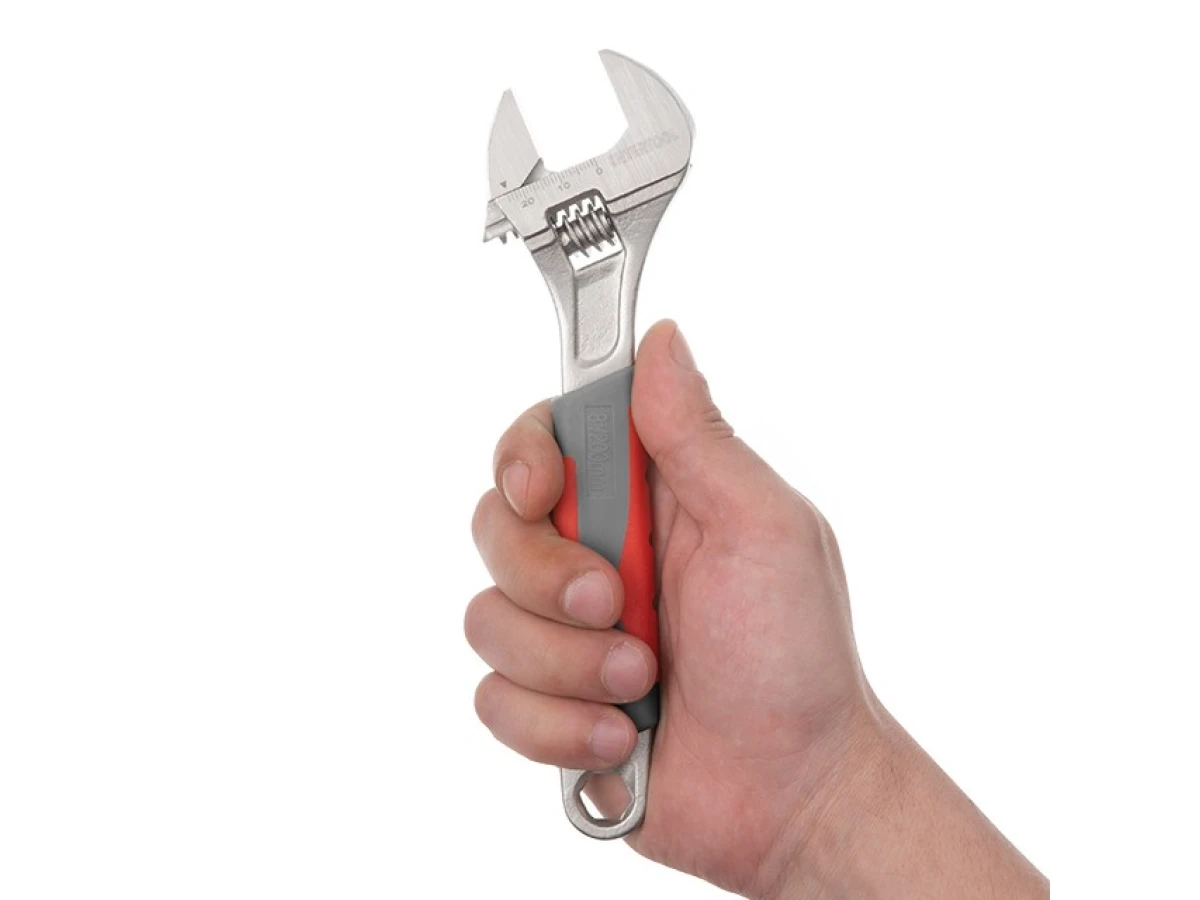 Ключ разводной 200 мм, изолированная рукоятка, никелевое покрытие INTERTOOL XT-0020 