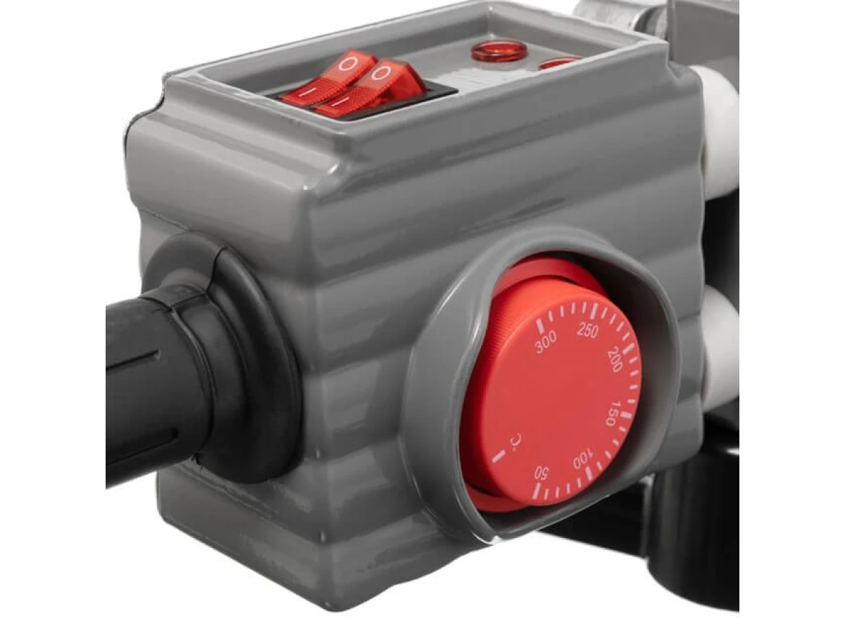 Паяльник для пластикових труб, 850/1850 Вт, 0-300°C, насадки 20, 25, 32, 40, 50, 63 мм, металевий кейс INTERTOOL RT-2112 