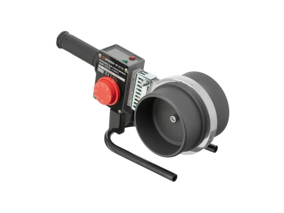 Паяльник для пластикових труб, 1500 Вт, 0-300°C, насадки 75, 90, 110 мм, металевий кейс INTERTOOL RT-2113 