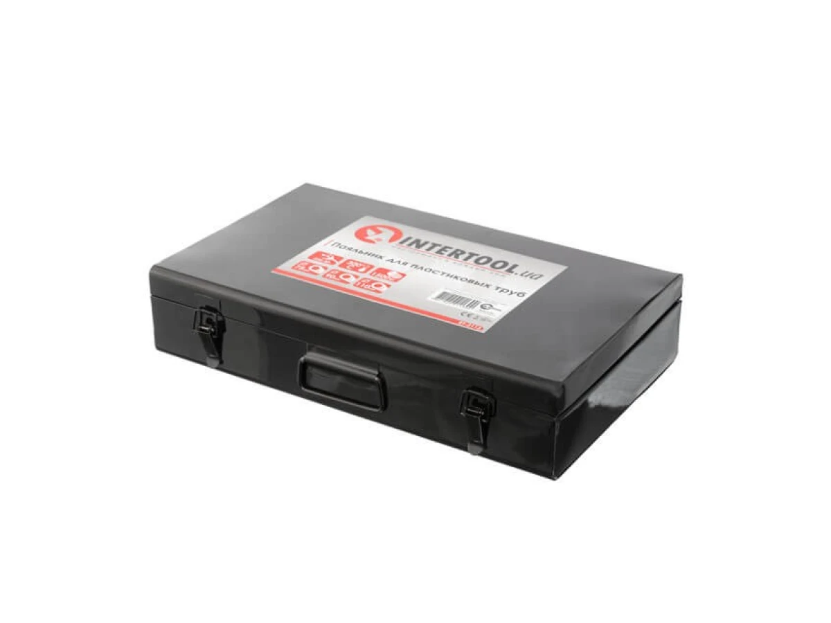 Паяльник для пластикових труб, 1500 Вт, 0-300°C, насадки 75, 90, 110 мм, металевий кейс INTERTOOL RT-2113 