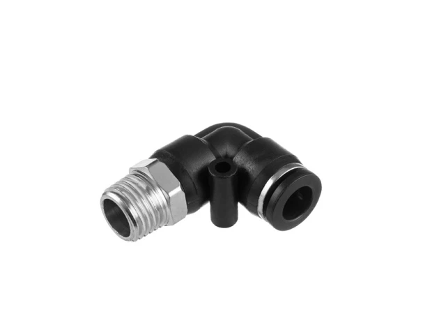 З'єднання цангове L-подібне для поліуретанових та ін. шлангів 8 мм, 1/4" зовн. різьба INTERTOOL PT-2332 