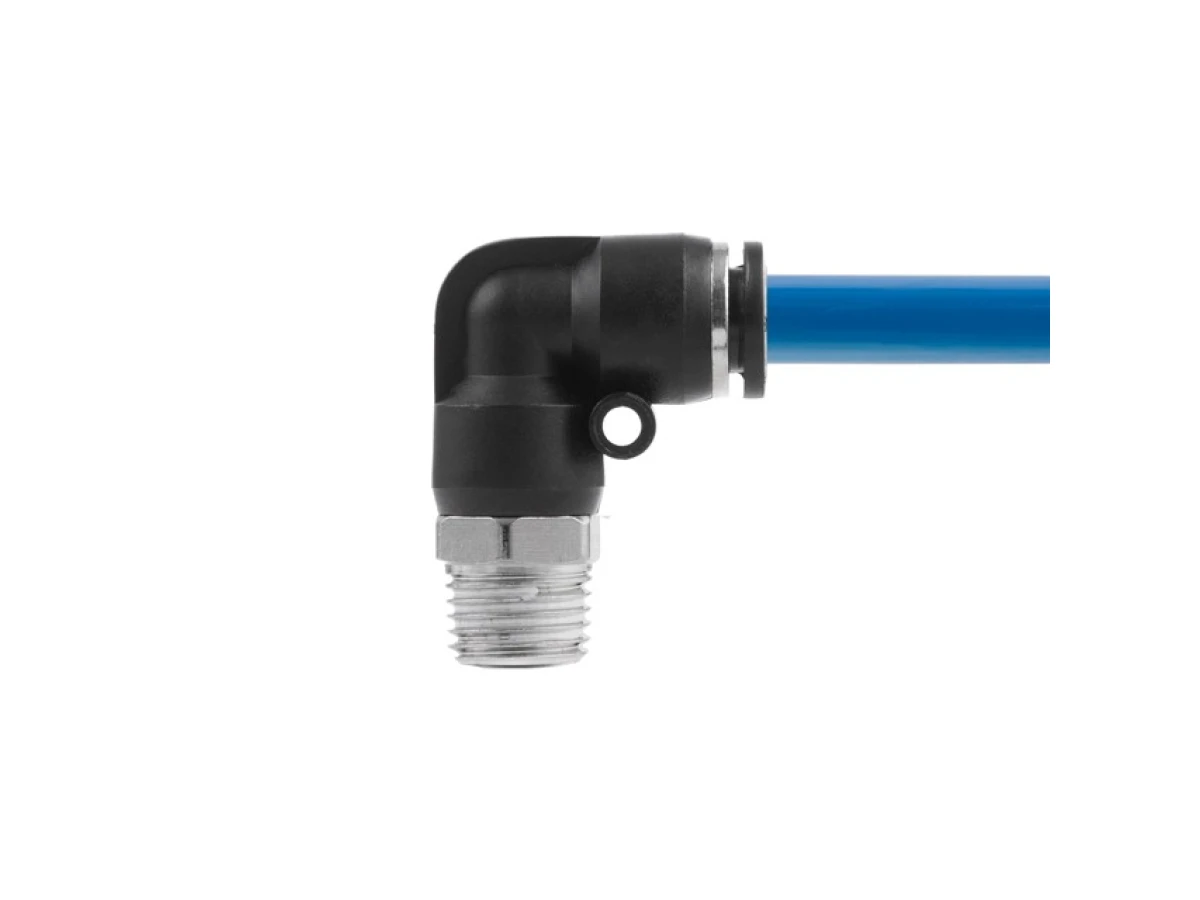 З'єднання цангове L-подібне для поліуретанових та ін. шлангів 8 мм, 1/4" зовн. різьба INTERTOOL PT-2332 