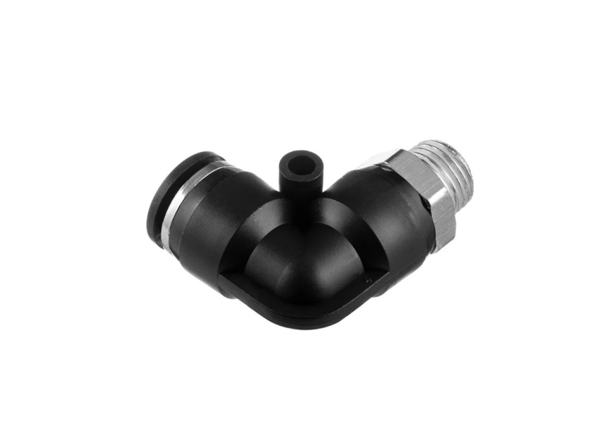 З'єднання цангове L-подібне для поліуретанових та ін. шлангів 10 мм, 1/4" зовн. різьба INTERTOOL PT-2333 