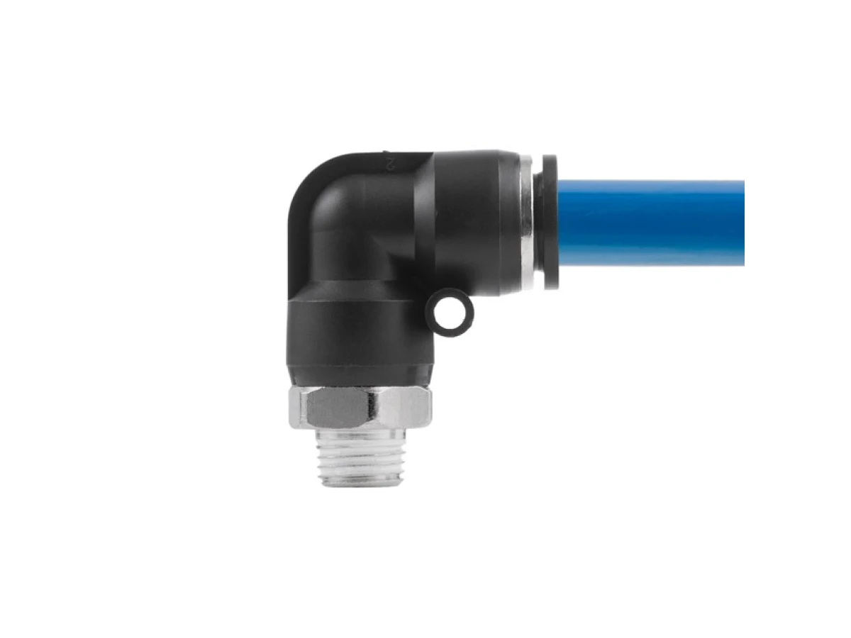 З'єднання цангове L-подібне для поліуретанових та ін. шлангів 12 мм, 1/4" зовн. різьба INTERTOOL PT-2334 