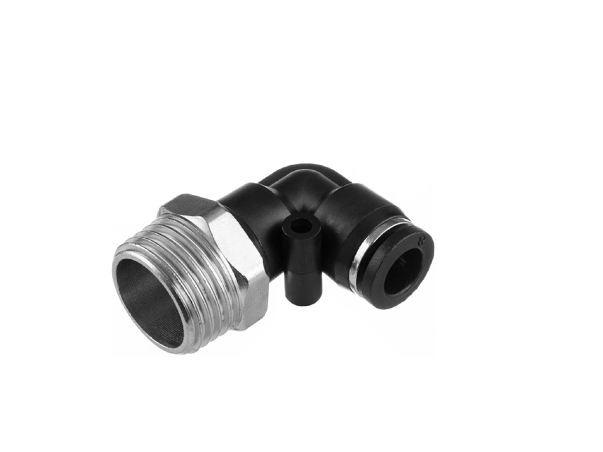 З'єднання цангове L-подібне для поліуретанових та ін. шлангів 8 мм, 1/2" зовн. різьба INTERTOOL PT-2342 