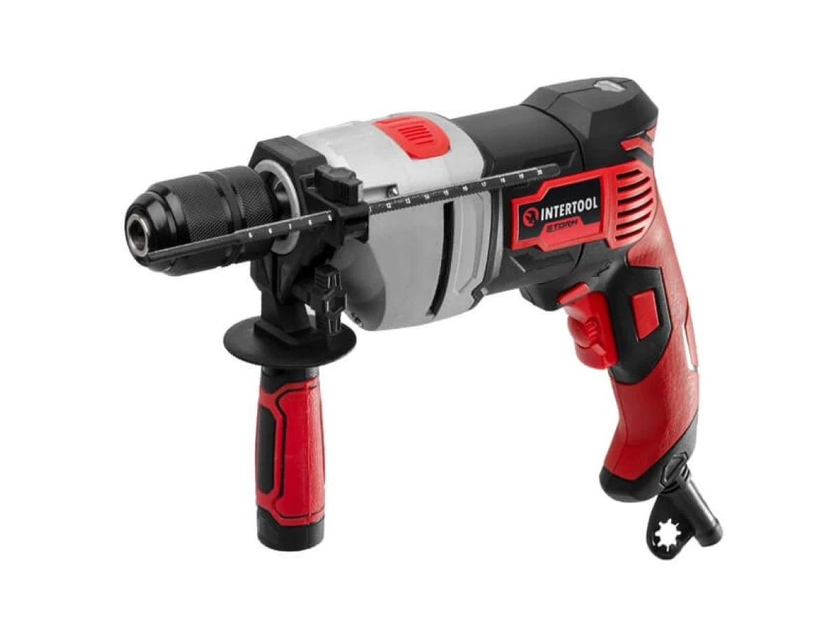 Дрель ударная 900Вт, 0-2800об/мин,1.5-13мм, метал. корпус редуктора, быстрозажимной патрон INTERTOOL WT-0119 