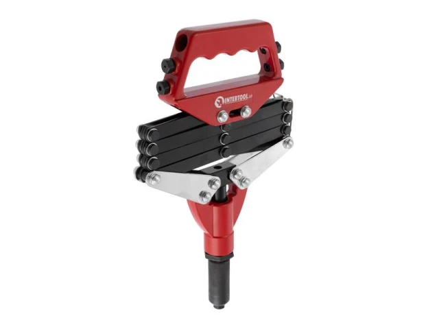 Пістолет заклепувальний з важільним механизмом 800мм, діаметр заклепки 2.8; 3.2; 4; 4.8 мм INTERTOOL RT-0007 