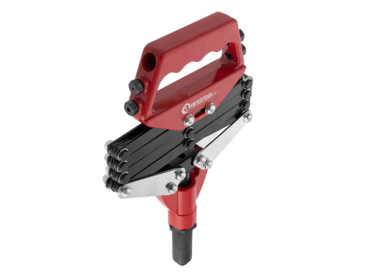 Пістолет заклепувальний з важільним механизмом 800мм, діаметр заклепки 2.8; 3.2; 4; 4.8 мм INTERTOOL RT-0007 