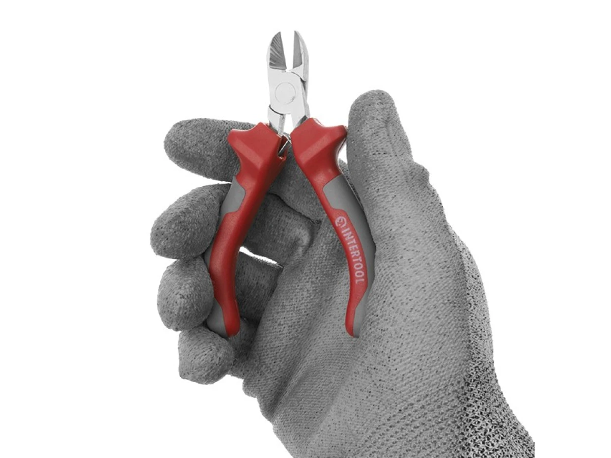 Бокорізи прецизійні комбіновані з двокомпонентними накладками на рукоятки, 115 мм INTERTOOL NT-0104 