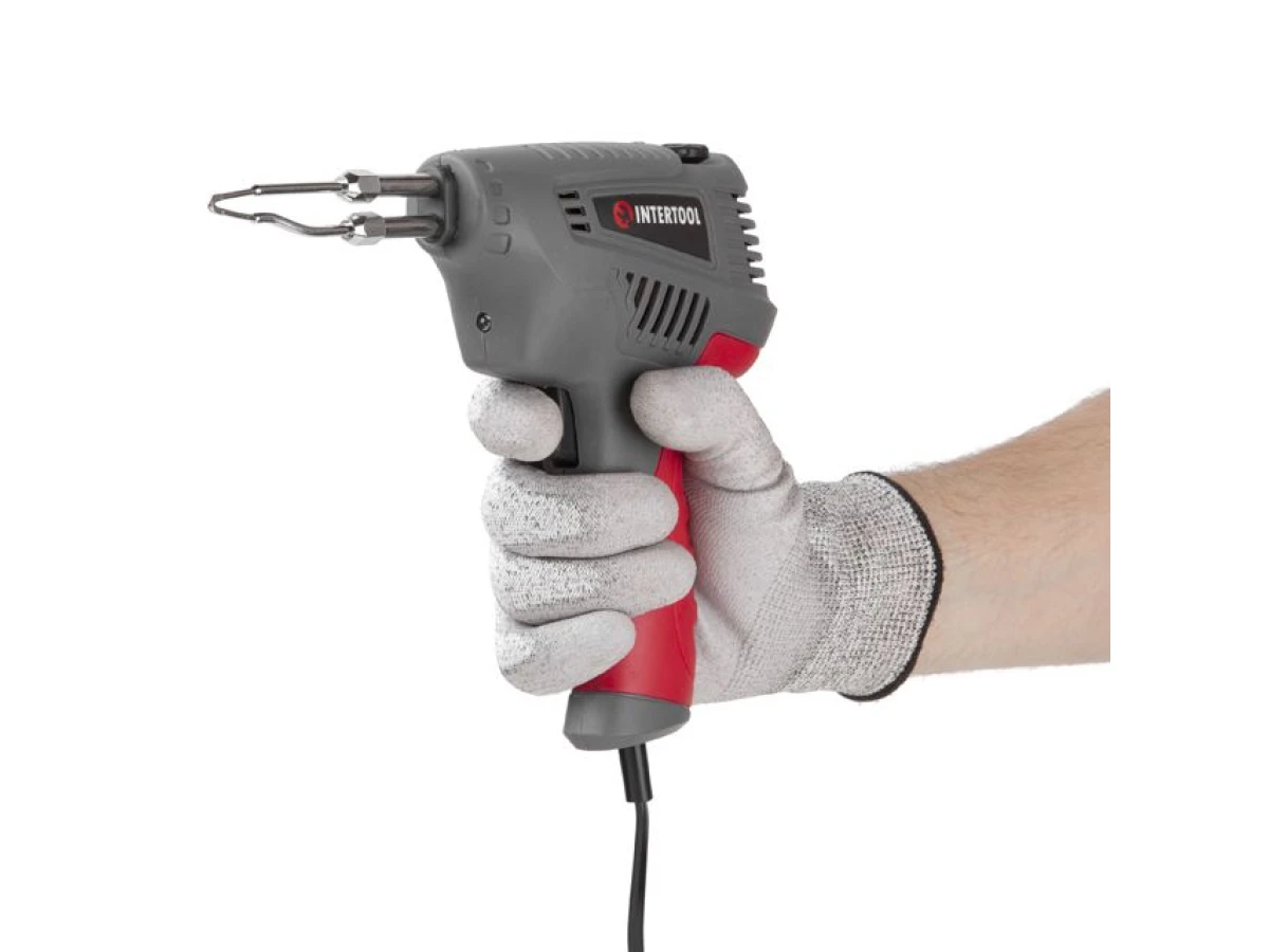 Паяльник імпульсний з трансформатором 200 Вт, 230 В, 3-режиму, з комплектом насадок INTERTOOL RT-2003 