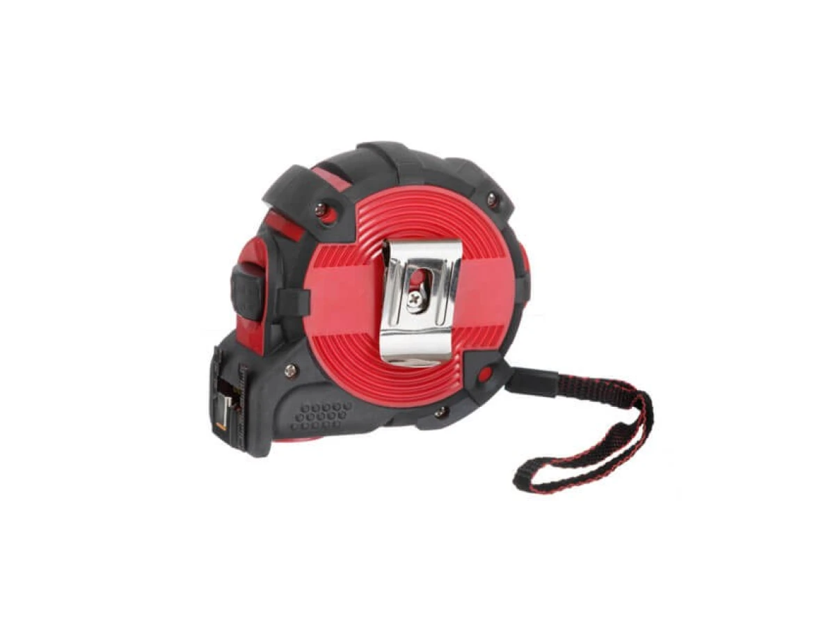 Рулетка з металевим полотном, 8 м * 25 мм, двостороння шкала, нейлонове покриття, двосторонній заціп з магнітом, автостоп полотна STORM INTERTOOL MT-0848 