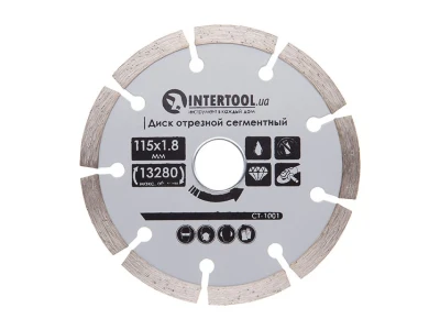 Диск відрізний сегментний алмазний, 115мм, 16-18% INTERTOOL CT-1001