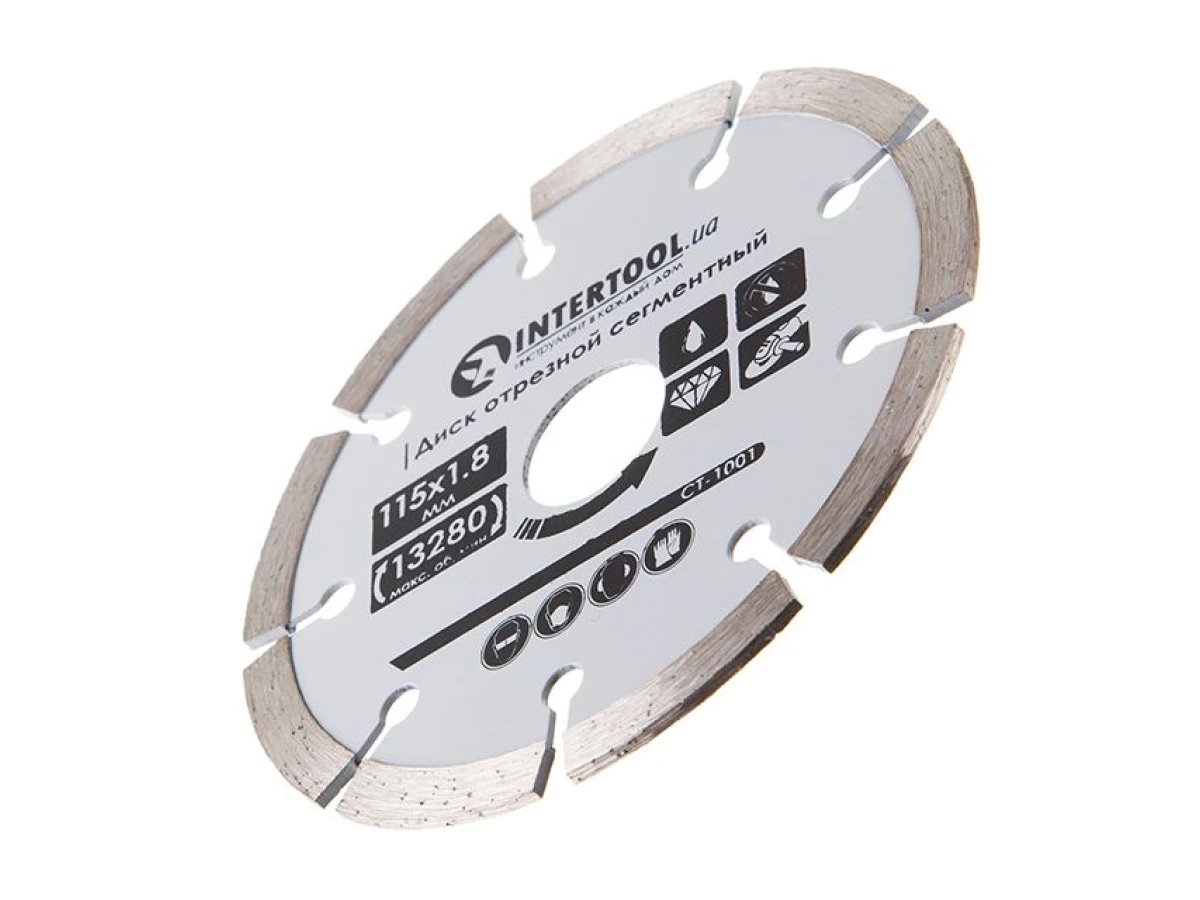 Диск відрізний сегментний алмазний, 115мм, 16-18% INTERTOOL CT-1001 