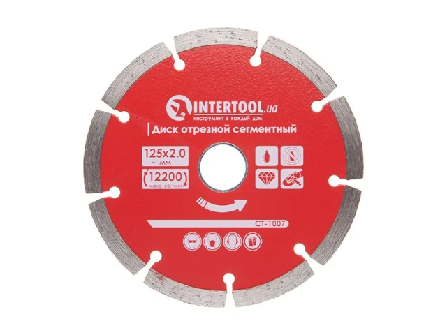 Диск відрізний сегментний алмазний, 125мм, 22-24% INTERTOOL CT-1007 