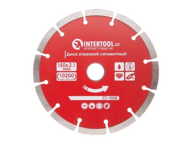 Диск відрізний сегментний алмазний, 150мм, 22-24% INTERTOOL CT-1008 