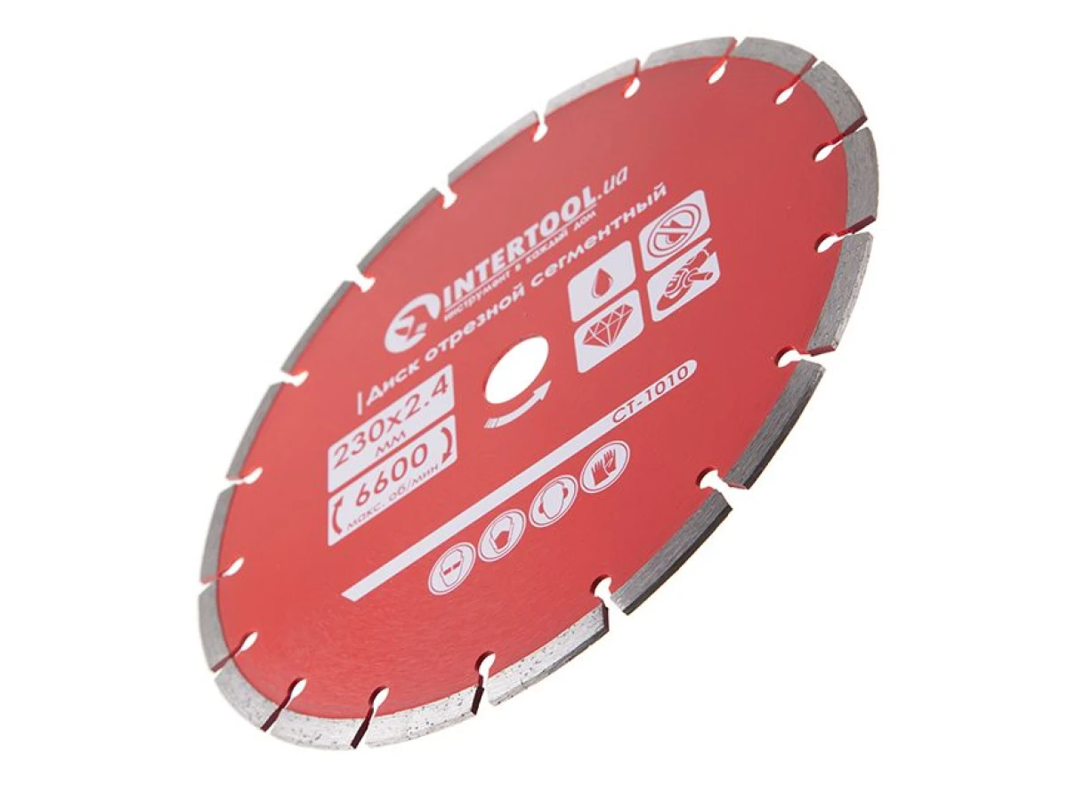 Диск відрізний сегментний алмазний, 230мм, 22-24% INTERTOOL CT-1010 