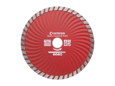 Диск відрізний по каменю TURBO алмазний, 150мм, 22-24%, Проф INTERTOOL CT-2008