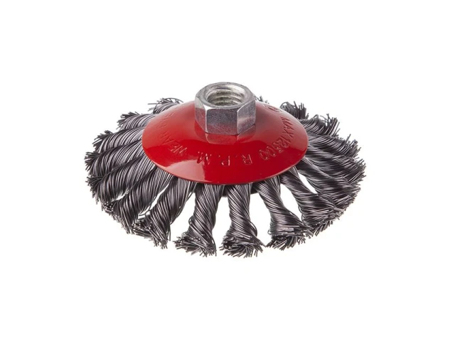 Щітка конусна 100 мм, для КШМ, М14 (пучки крученого дроту) INTERTOOL BT-4100 