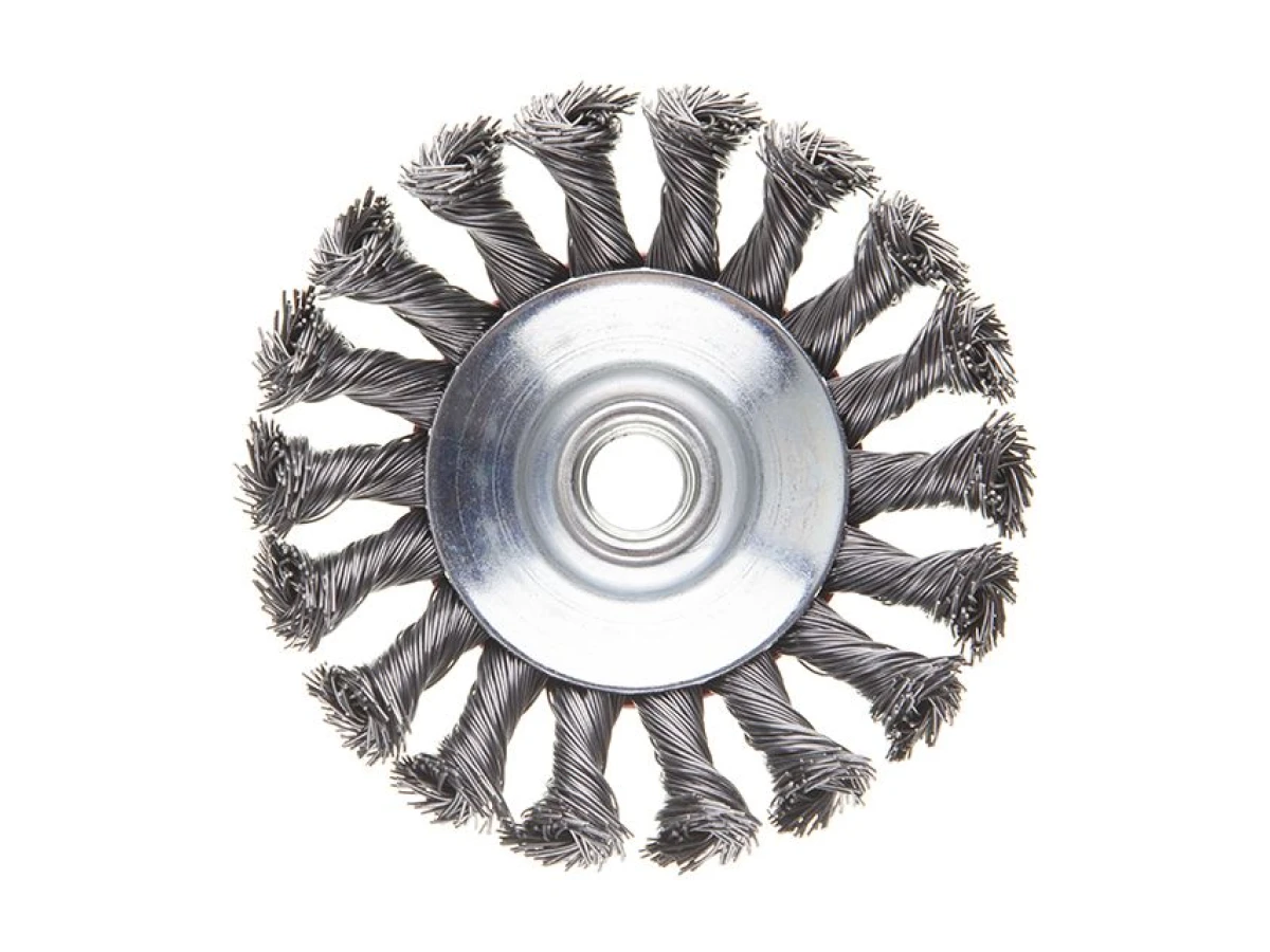 Щітка конусна 100 мм, для КШМ, М14 (пучки крученого дроту) INTERTOOL BT-4100 