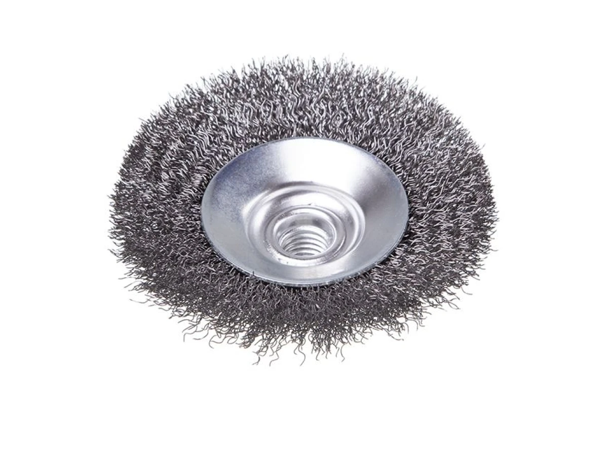 Щітка конусна 100 мм, для КШМ, М14 (кручений дріт) INTERTOOL BT-5100 