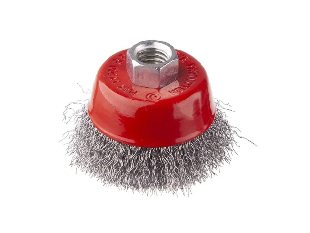 Щітка чашкова 65 мм, для КШМ, М14, М14 (кручений дріт) INTERTOOL BT-1065 