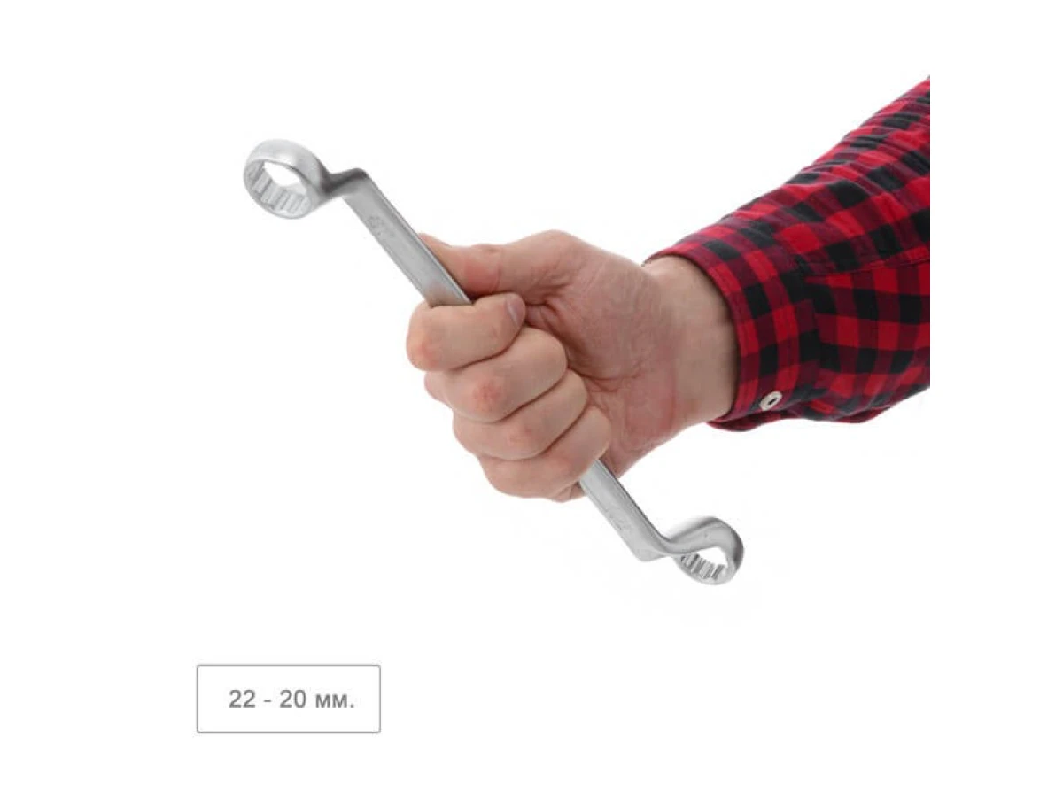 Ключ накидний 20х22 мм, CrV, покриття сатин-хром, PROF DIN3113 INTERTOOL XT-1220 