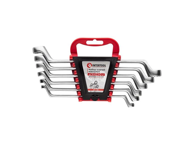 Набір ключів накидних, 6 шт 6-17 мм CrV INTERTOOL HT-1101 