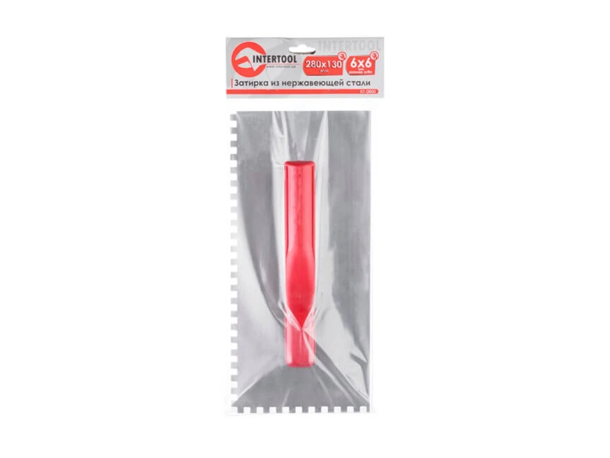 Затирка cтальная оцинкованная 280*130мм, 6*6мм INTERTOOL KT-0005 